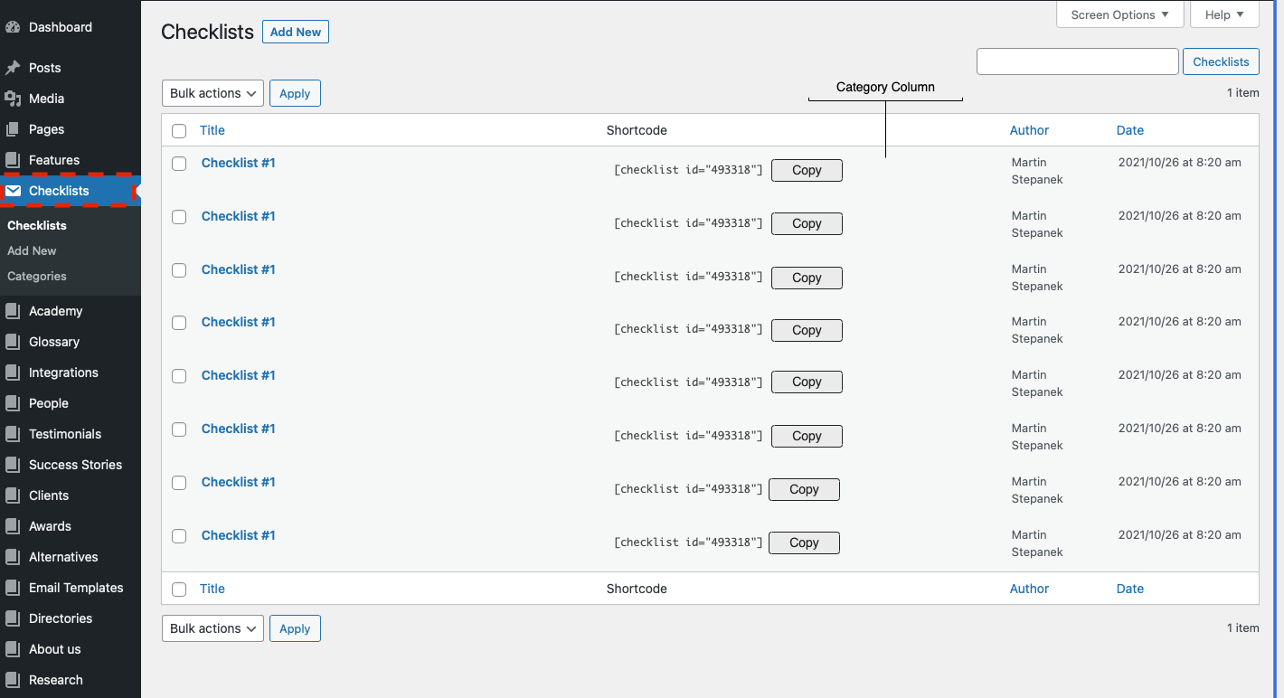 Hozzon létre egy WP-ellenőrző listát az olvasók számára