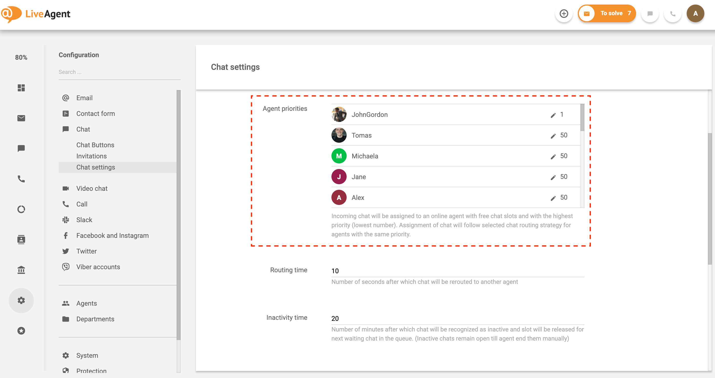 Automatikus-chatelosztási-ügynök-prioritások-LiveAgent