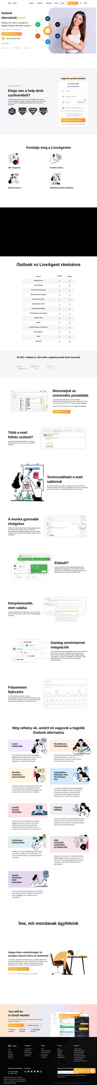 A LiveAgent egy nagyszerű Outlook alternatíva az ügyfélszolgálati csapatoknak. Fedezze fel az univerzális postaláda, a hibrid jegykezelő folyam és még több minden erejét.