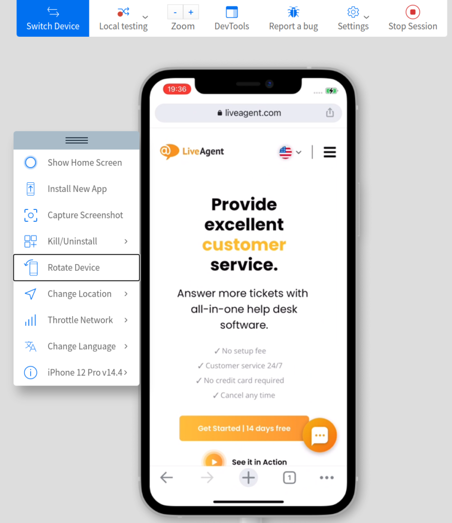 BrowserStak - Page simulation