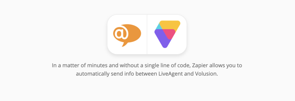 LiveAgent és Volusion integráció a Zapieren
