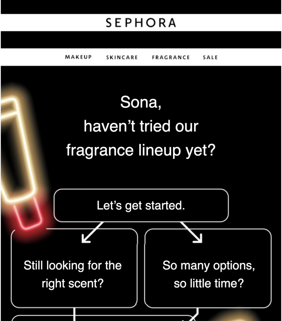 Sephora visszanyerő e-mail