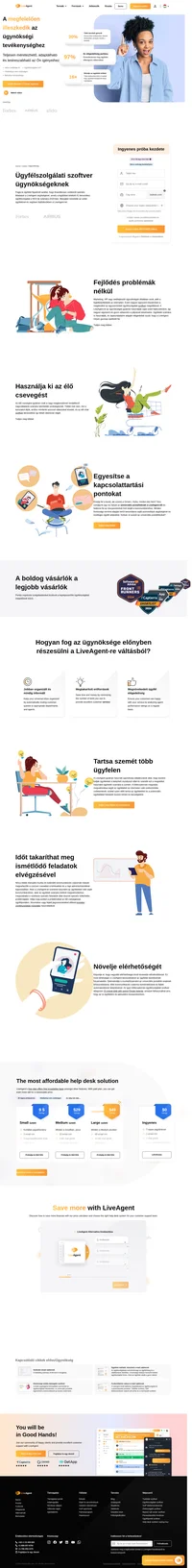 Ragadja meg ügyfelei figyelmét azáltal, hogy dramatikusan csökkenti operatív feladatait a LiveAgent segítségével, a legtöbbet értékelt #1 besorolású ügyfélszolgálat a KKV-ok számára 2023-ben.