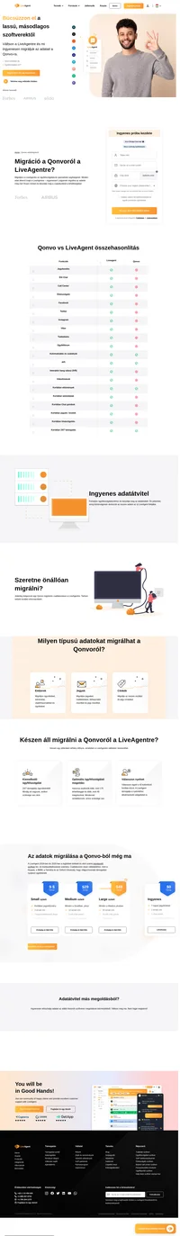 Migrálná az adatokat a Qonvoról egy másik megoldásra? Vessen egy pillantást a LiveAgentre és ismerje meg az előnyeit. Kezdje el az ingyenes próbaverzót még ma.