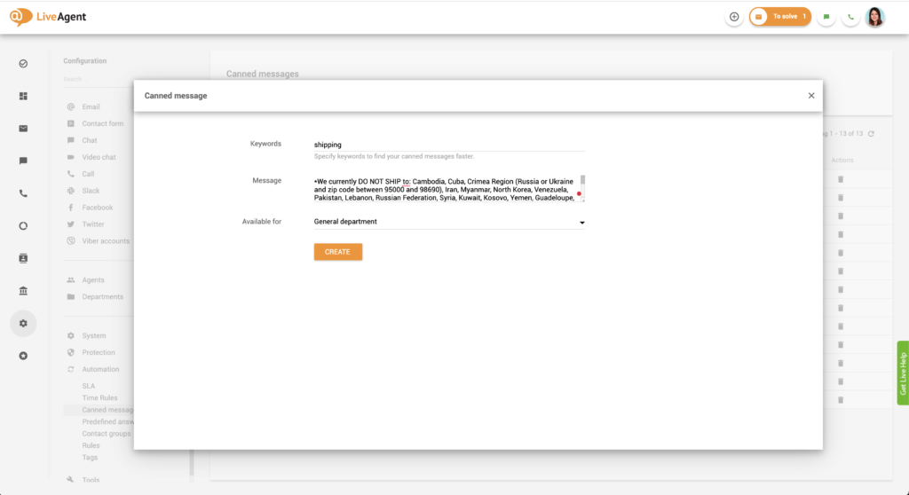 sablon üzenet létrehozása