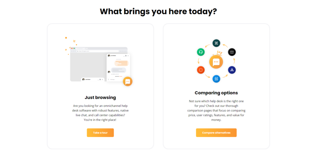 Példák a LiveAgent CTA-kra