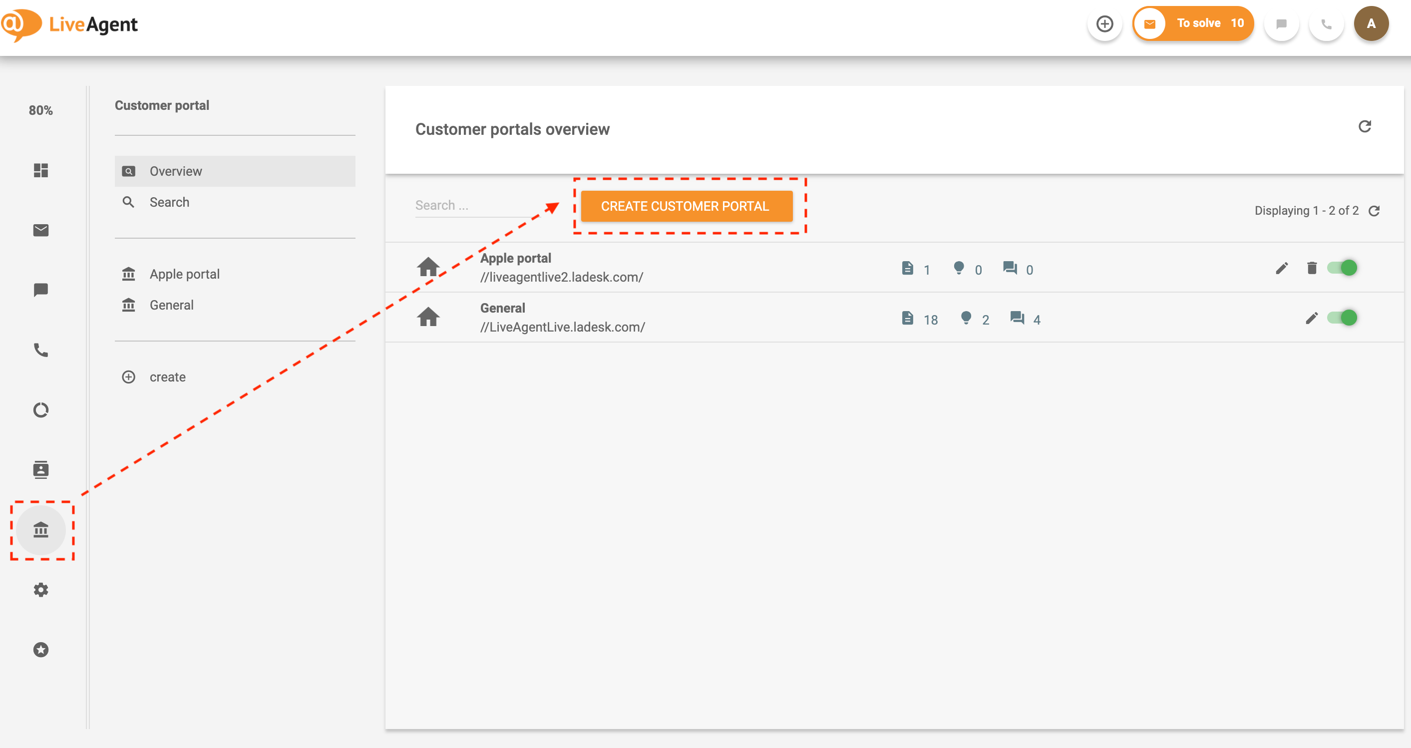 Navigáljon a LiveAgent tudásbázisához