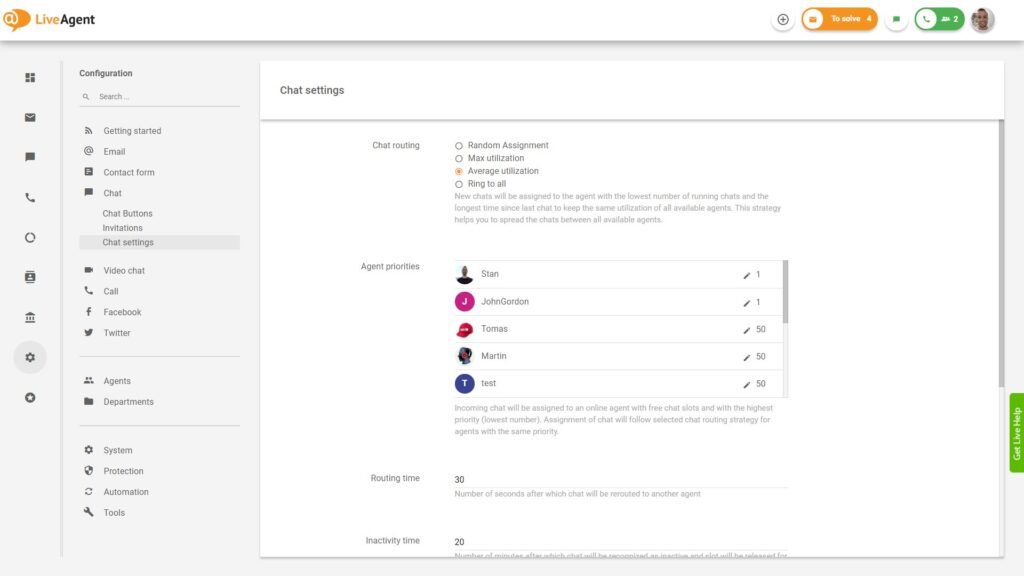 ingyenes-ügyfél-kezelő-szoftver-Chatátirányítás-LiveAgent