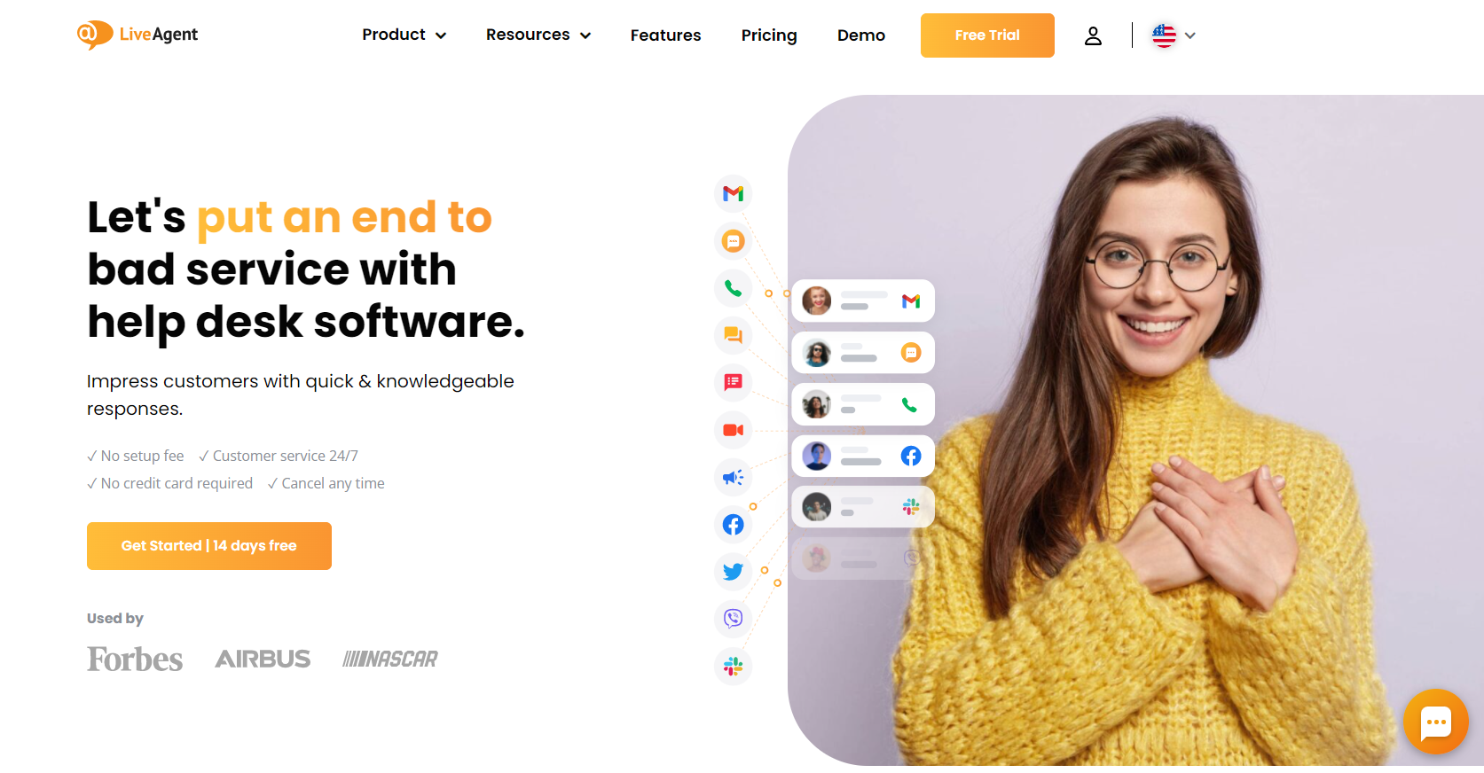 LiveAgent helpdesk oldal