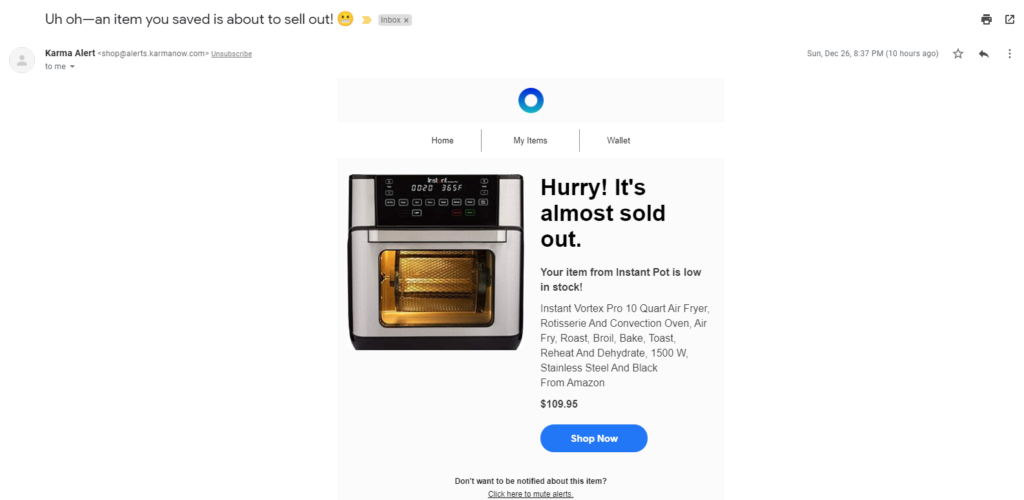 Shoptagr utolsó esély e-mail