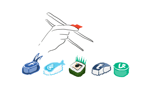 közösségi média sushi - gif