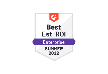 G2 badge for best ROI for enterprise summer 2022