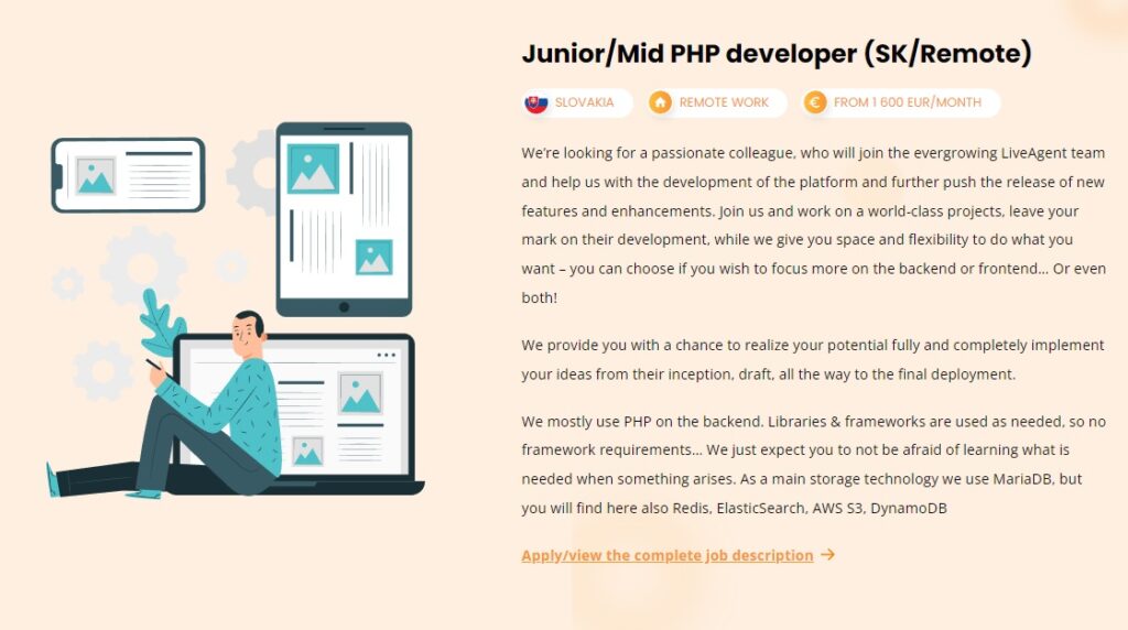 LiveAgent's job offer