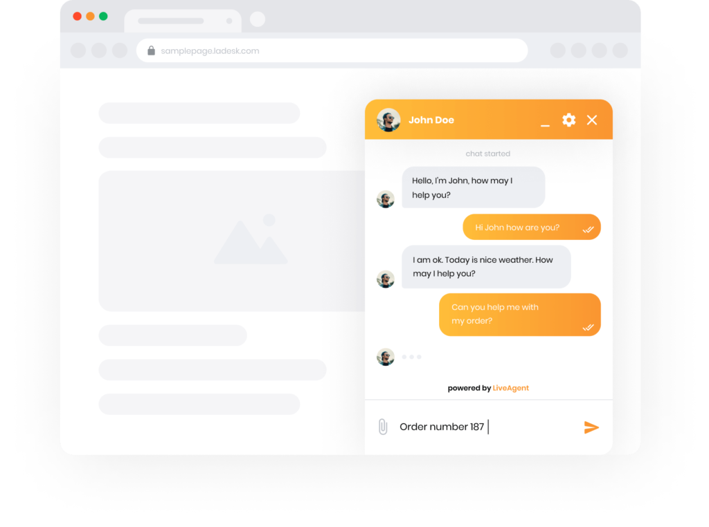 LiveAgent live chat view