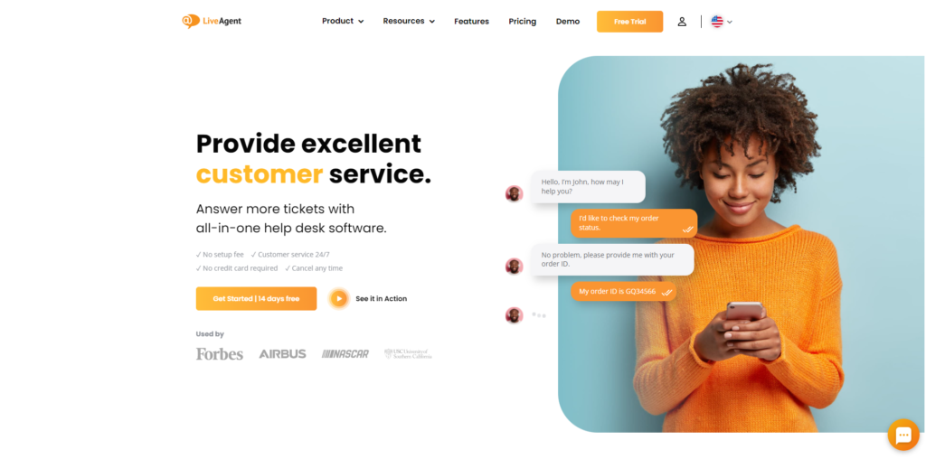 LiveAgent's kezdőlap