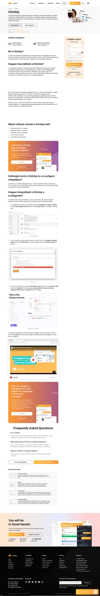 Kezelje projektjeit, működjön együtt, hozzon létre feladatokat, kezelje a munkafolyamatokat és tegye mindezt a LiveAgent kezelőfelületén a ClickUp integrációval.