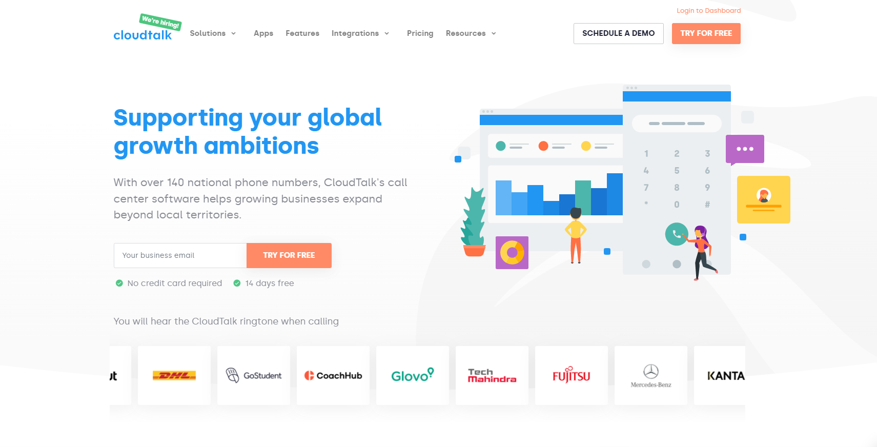 Cloudtalk VoIP szolgáltató webhelye