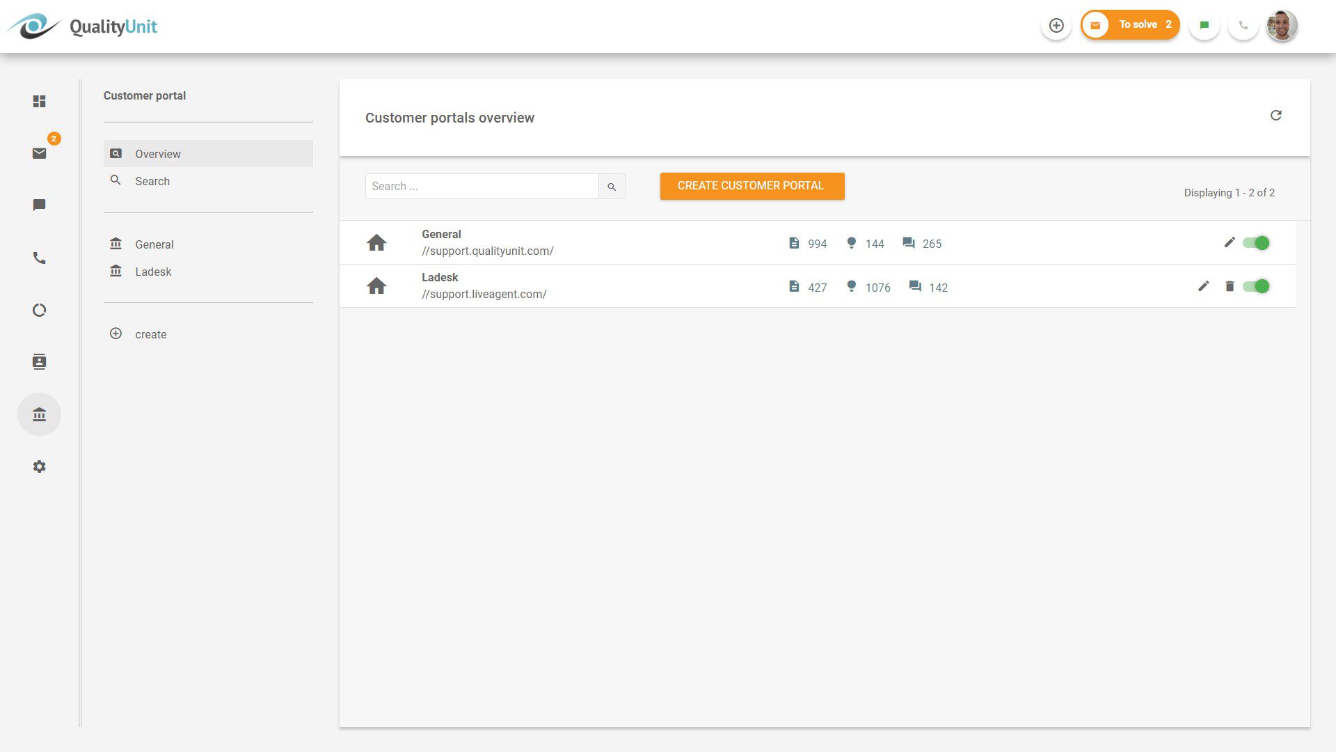 multi knowledge base portal