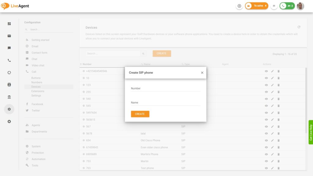 LiveAgent Eszközök