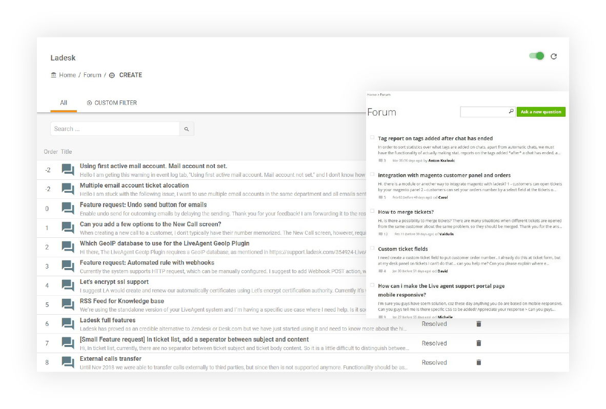 customer-portal-features-Forum-LiveAgent