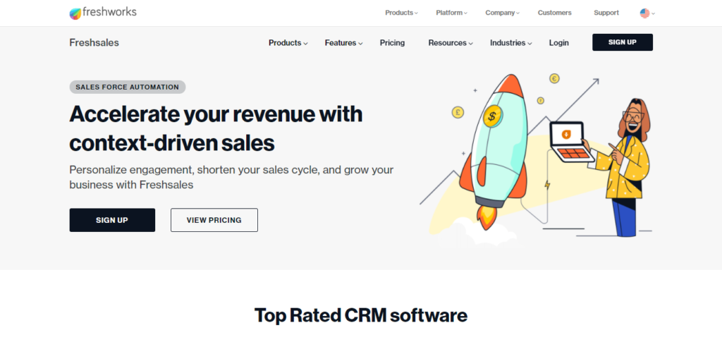 freshdesk-freshsales-kezdőlap Freshworks CRM szoftver