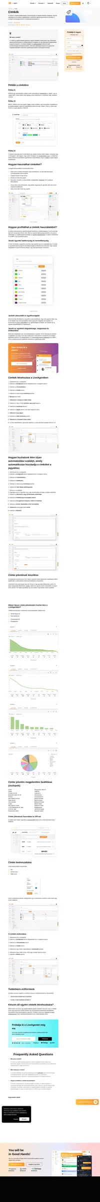 Testreszabhatja és javíthatja a munkafolyamatot címkékkel. Az egyes jegyek tartalmát egy pillanat alatt megtekintheti, és kategorizálhatja témák vagy szegmensek szerint.