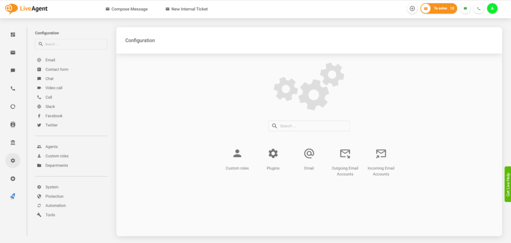 A LiveAgent egyéni szerepkörök konfigurációja