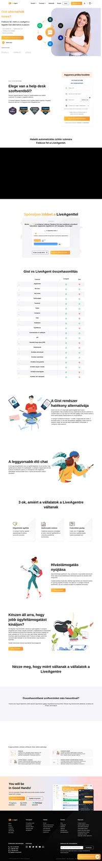 Más megoldást keres a Gistre? Vessen egy pillantást a LiveAgentre, és nézze meg az előnyeit. Kezdje az ingyenes próbaverziót még ma, és nyújtson jobb támogatást.