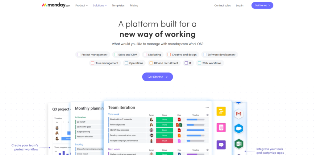 Monday.com Kezdőlap